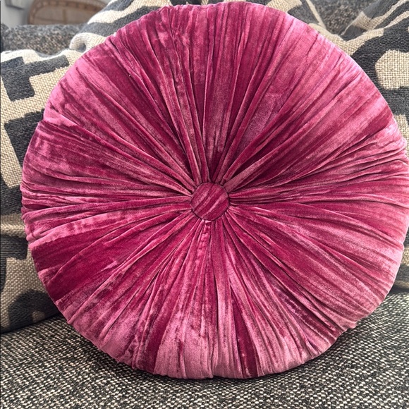 Anthropologie Fushia Velvet Accent Pillow 18” - Picture 2 of 7